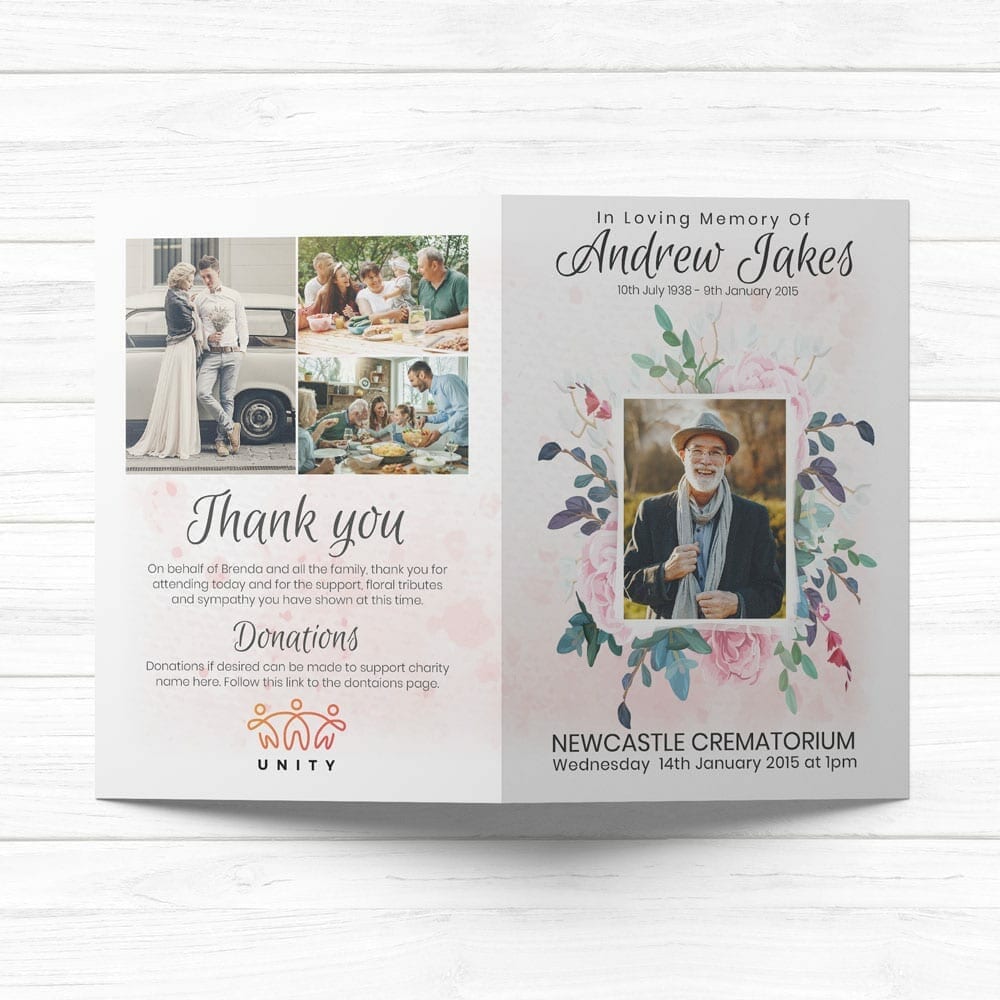 funeral order of service booklet template free