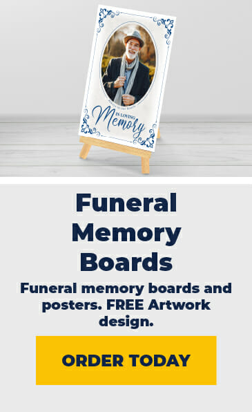 Funeral memory boards and posters
