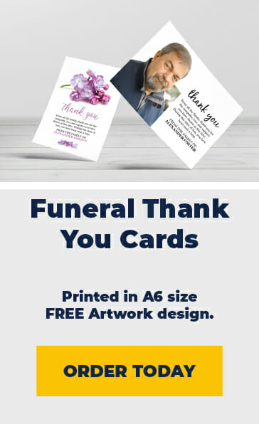 Thank you card for a funeral