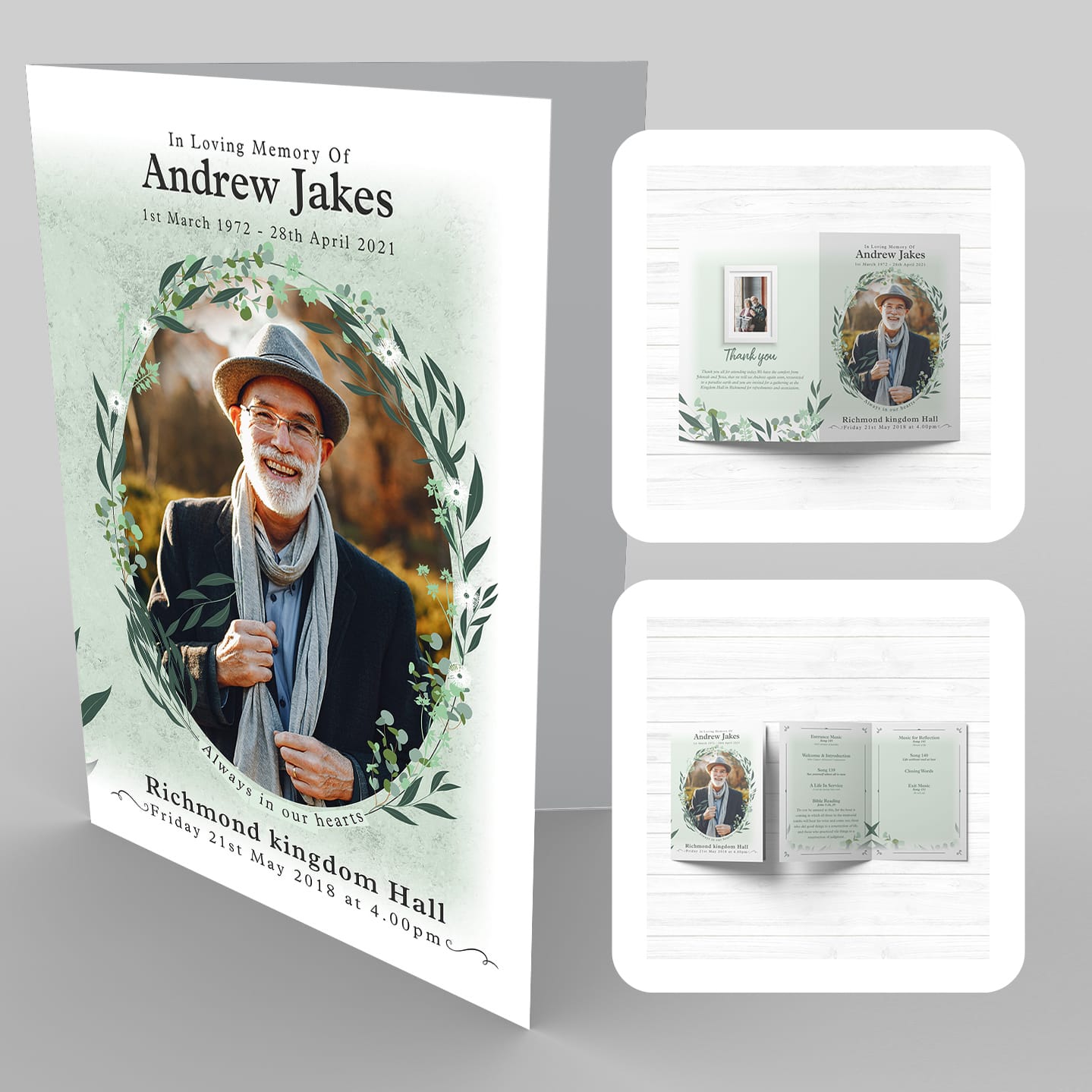 10b--Funeral order of service Template, Free design online