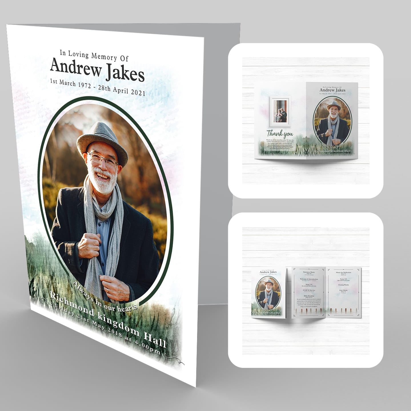 21a-Funeral order of service Template, Free design online
