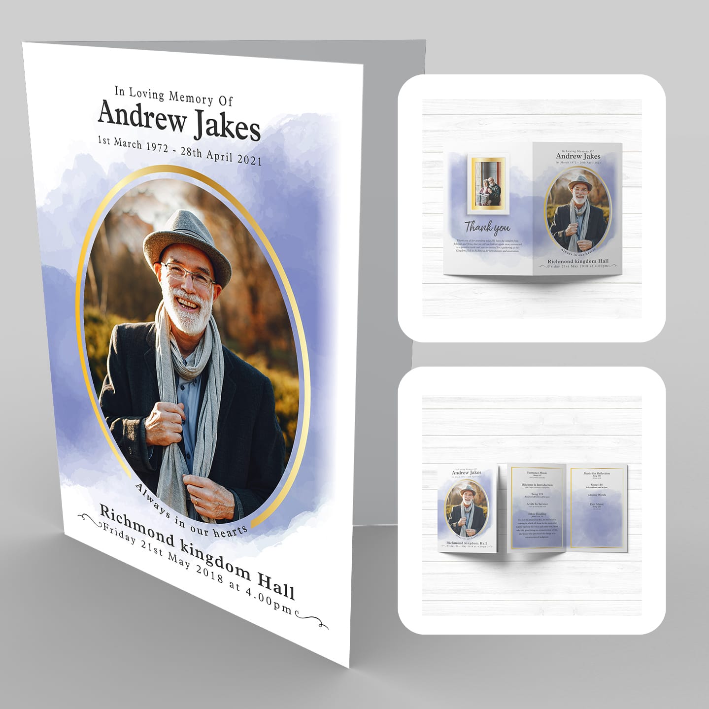 Funeral order of service Template, Free design online