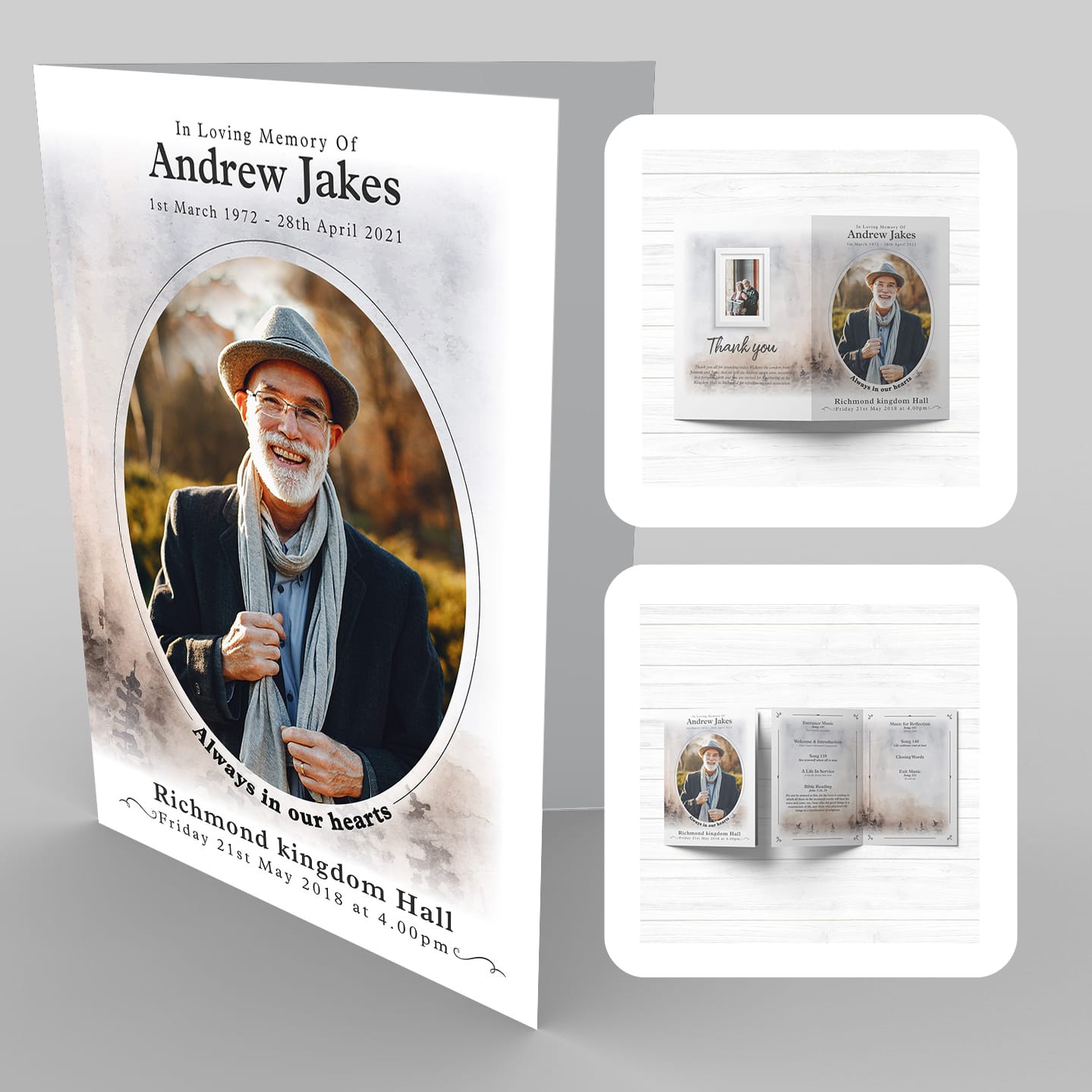 A brochure with a picture of a man and 5b Smoke Forest Wash.