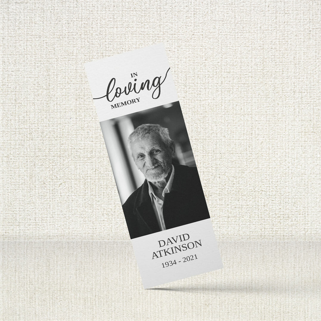 Funeral Bookmark with an embossment of azaleas