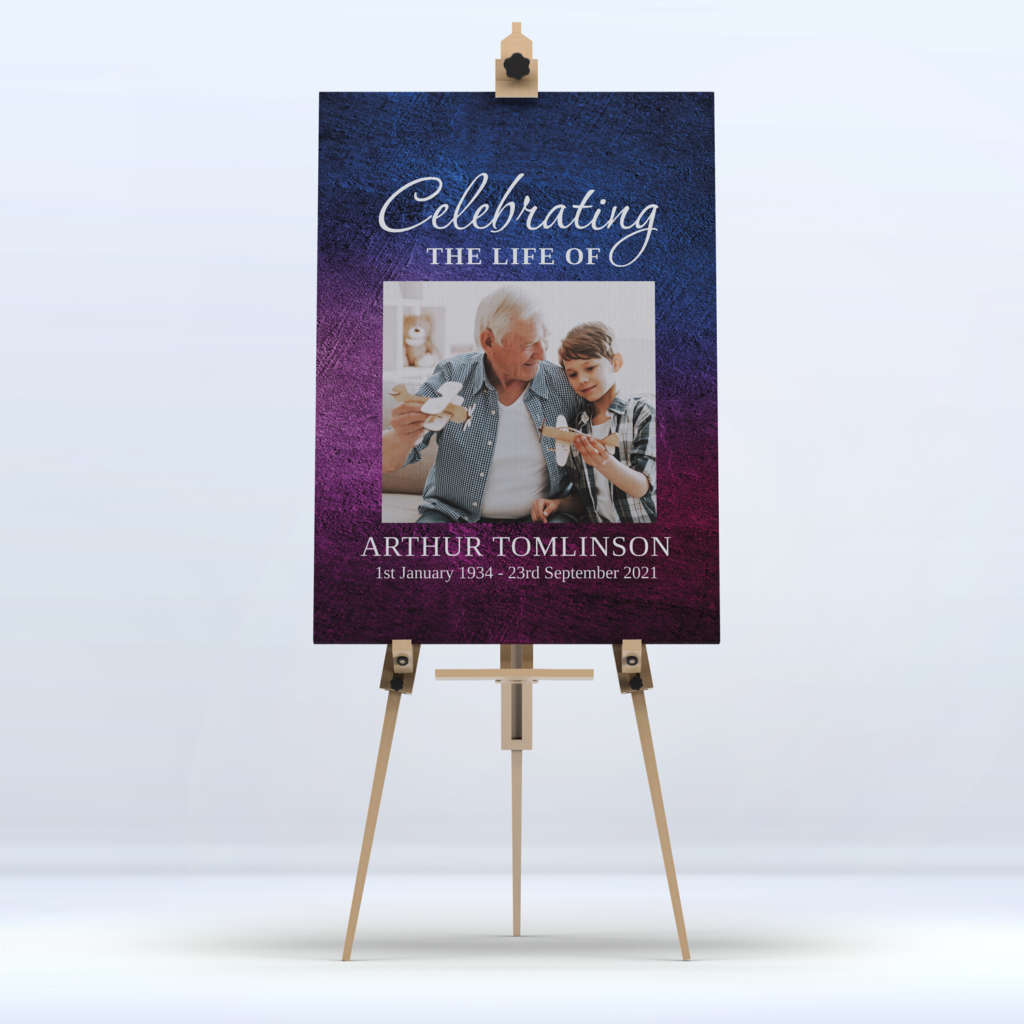 Deep Colours Funeral Memory Board Display A4 to A1 size