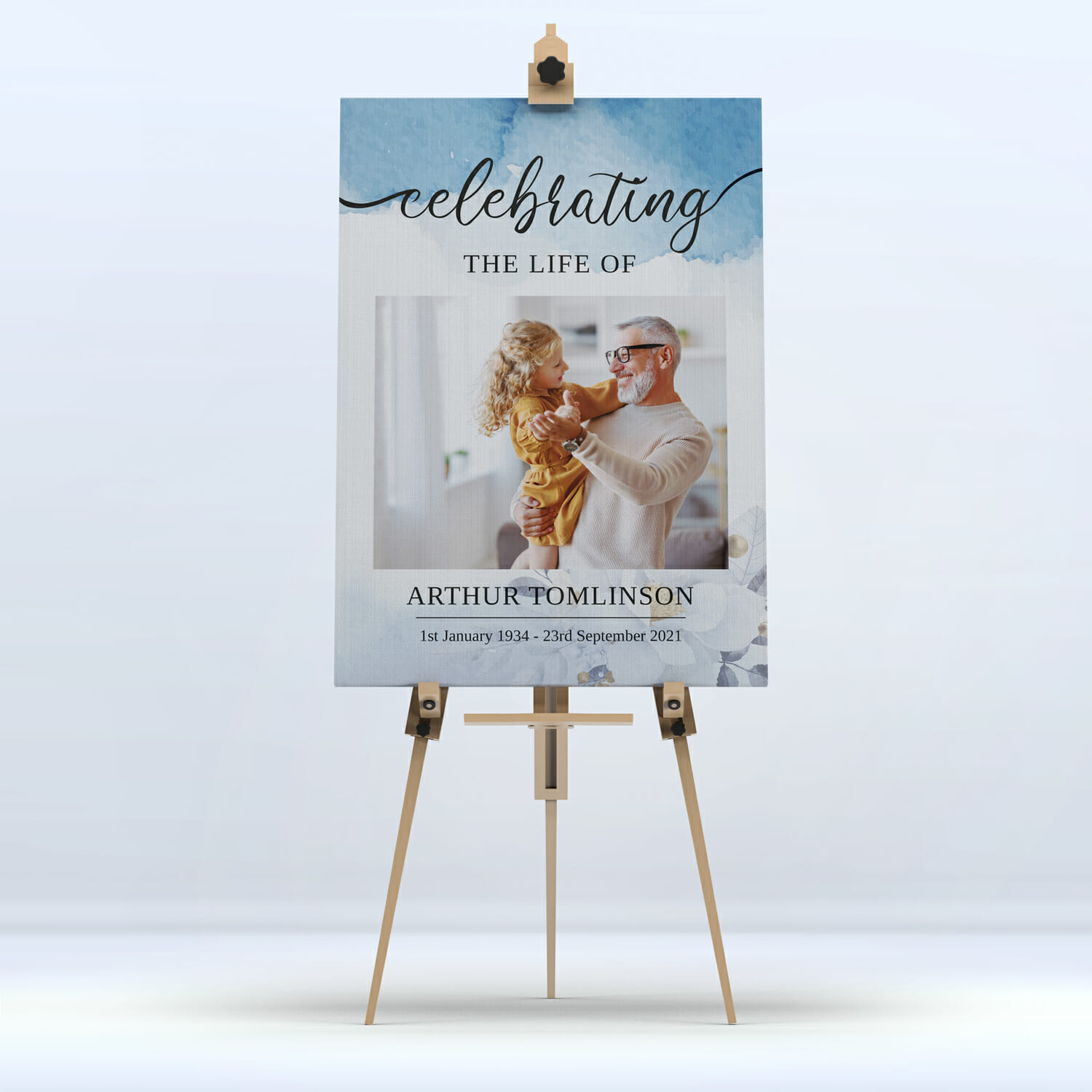 Blue Dreams Funeral Memory Board Display A4 to A1 size