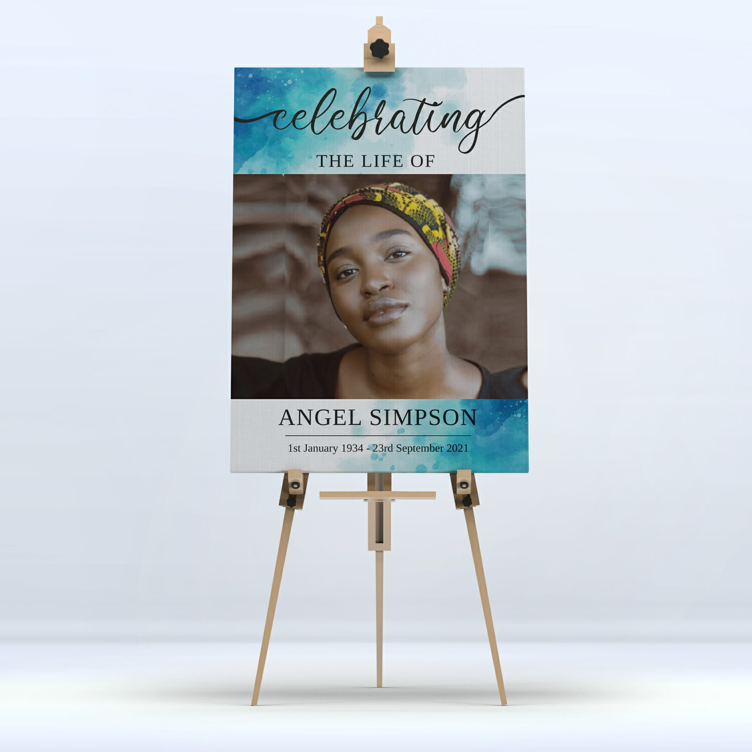 Blue Impact Funeral Memory Board Display A4 to A1 size