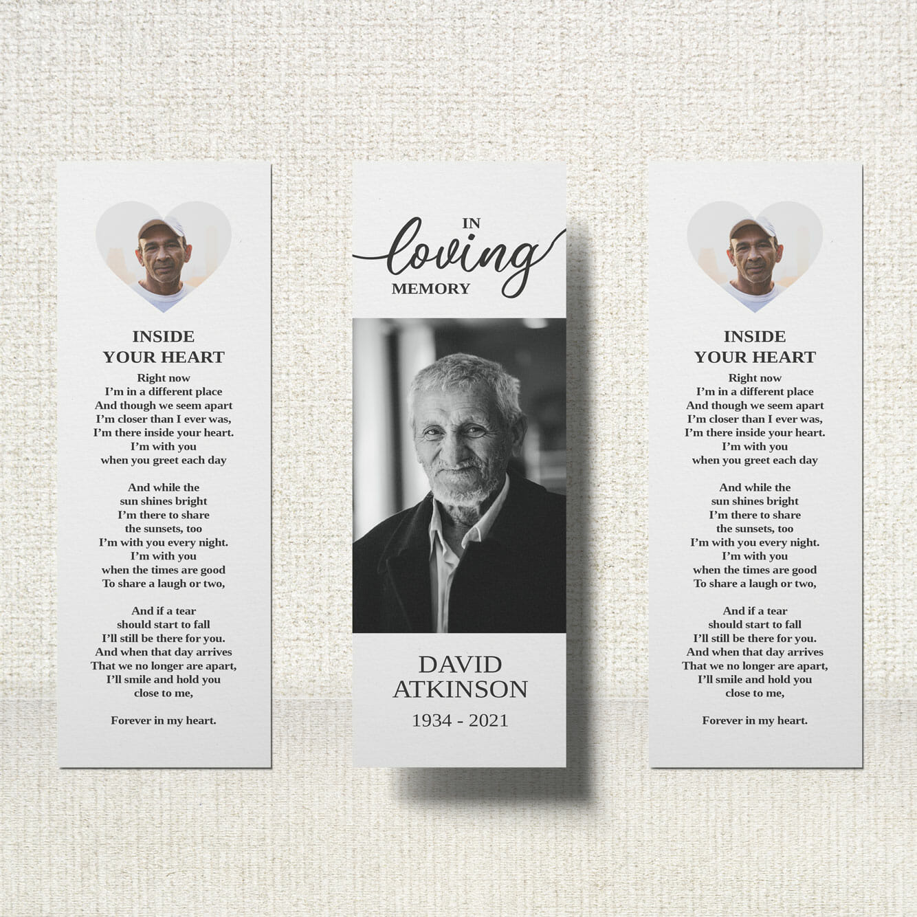 Funeral Bookmark with a sprig of mistletoe
