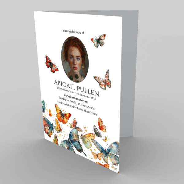 Dancing Butterflies - funeral order of service