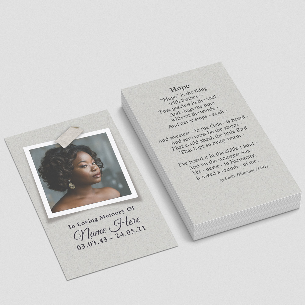 Cherished Photo memorial card