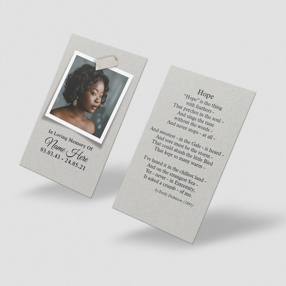 Cherished Photo memorial card