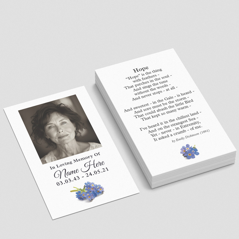 Classic Square Image memorial card