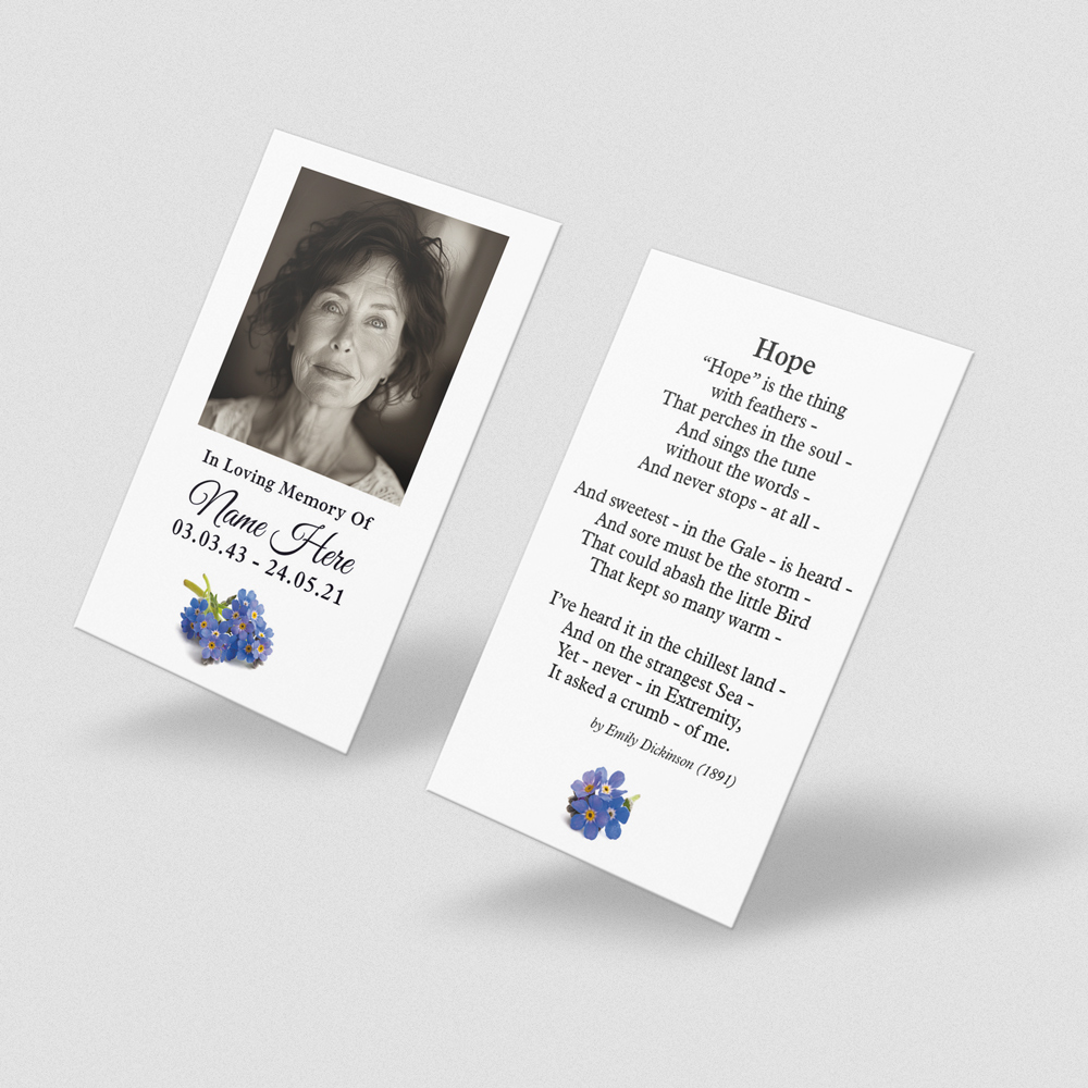 Classic Square Image memorial card