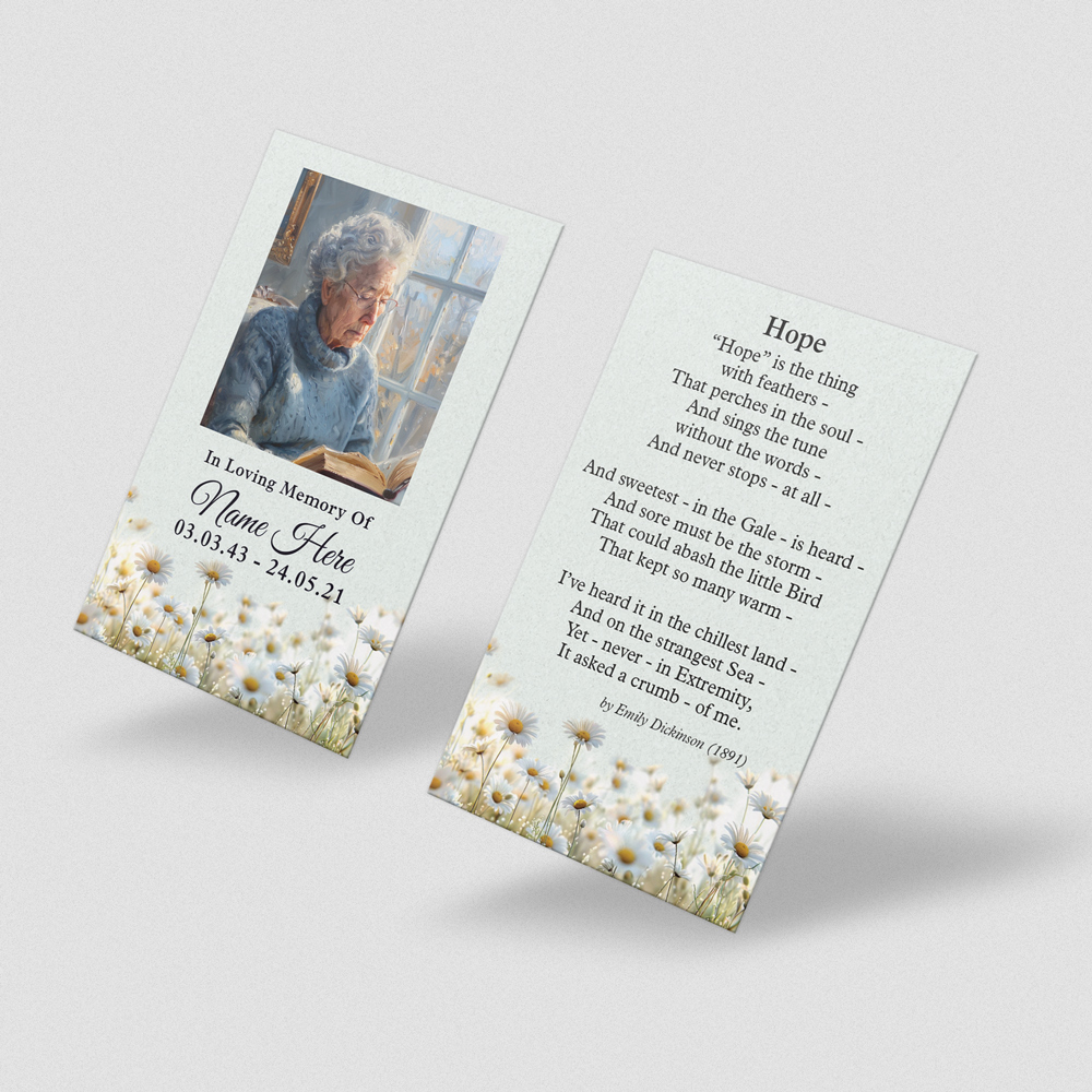 Daisy Remembrance memorial card