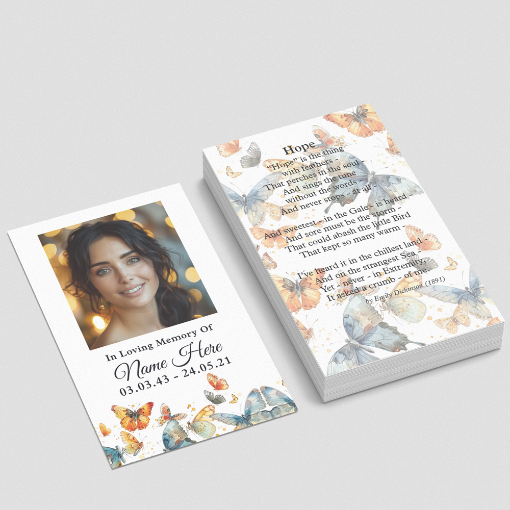 Dancing Butterflies memorial card