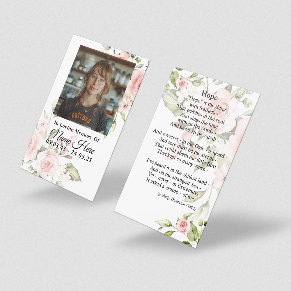 Rose Tints memorial card