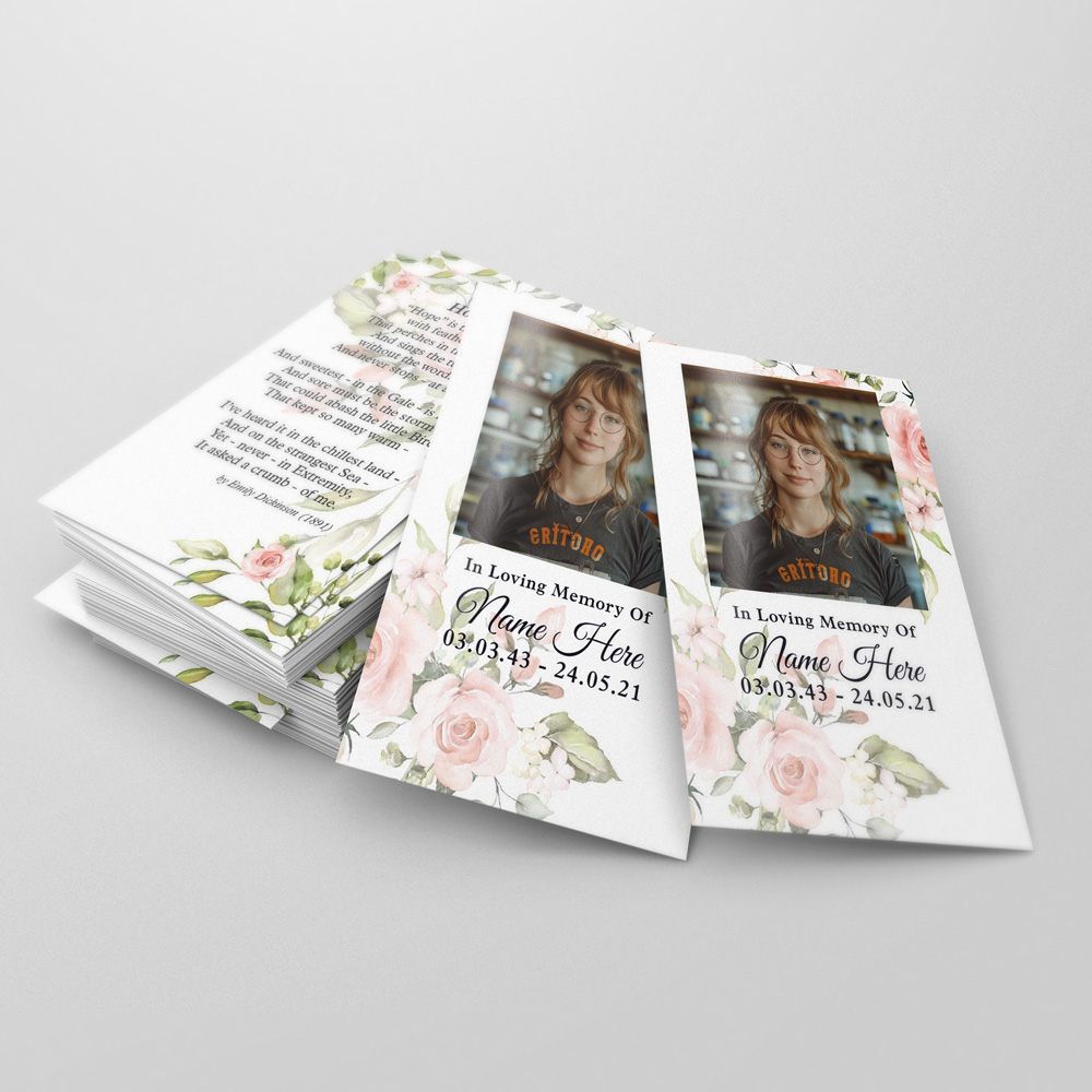 Rose Tints memorial card