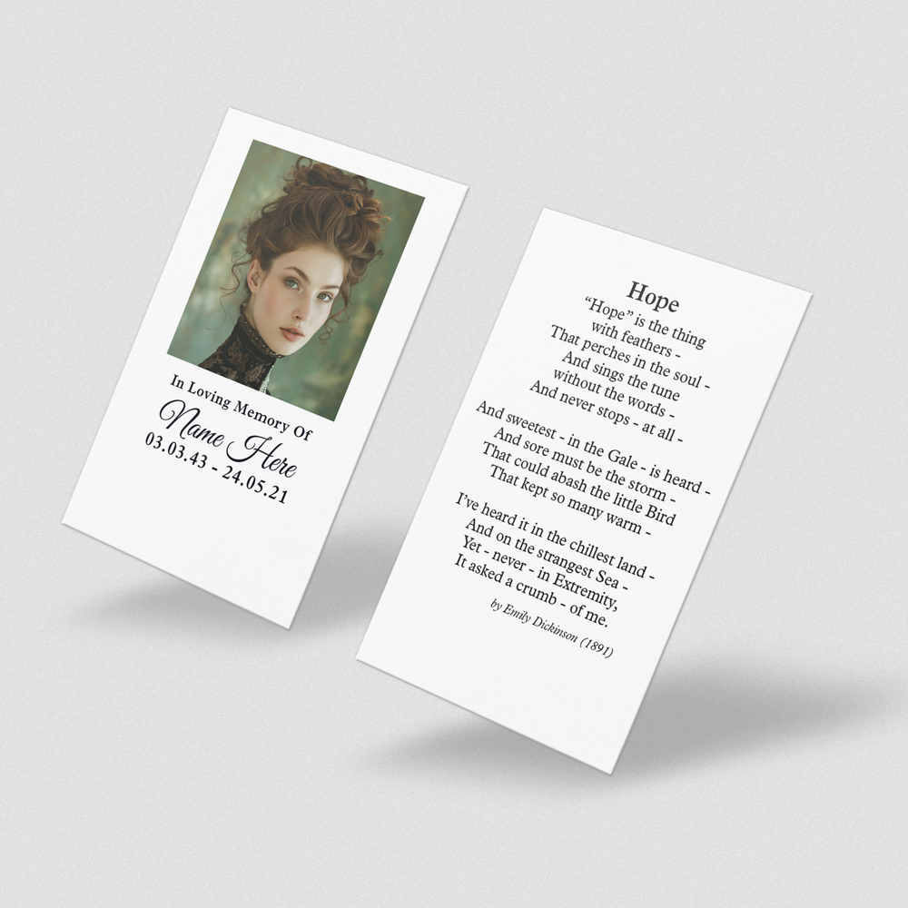 In Memory Bold memorial card