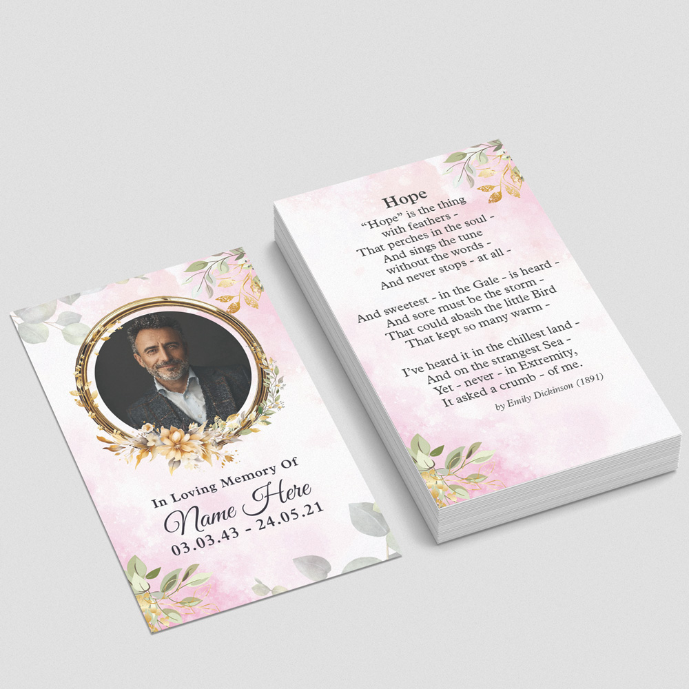 Photo in Gold memorial card