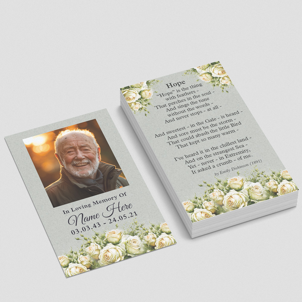 White Rose Green memorial card