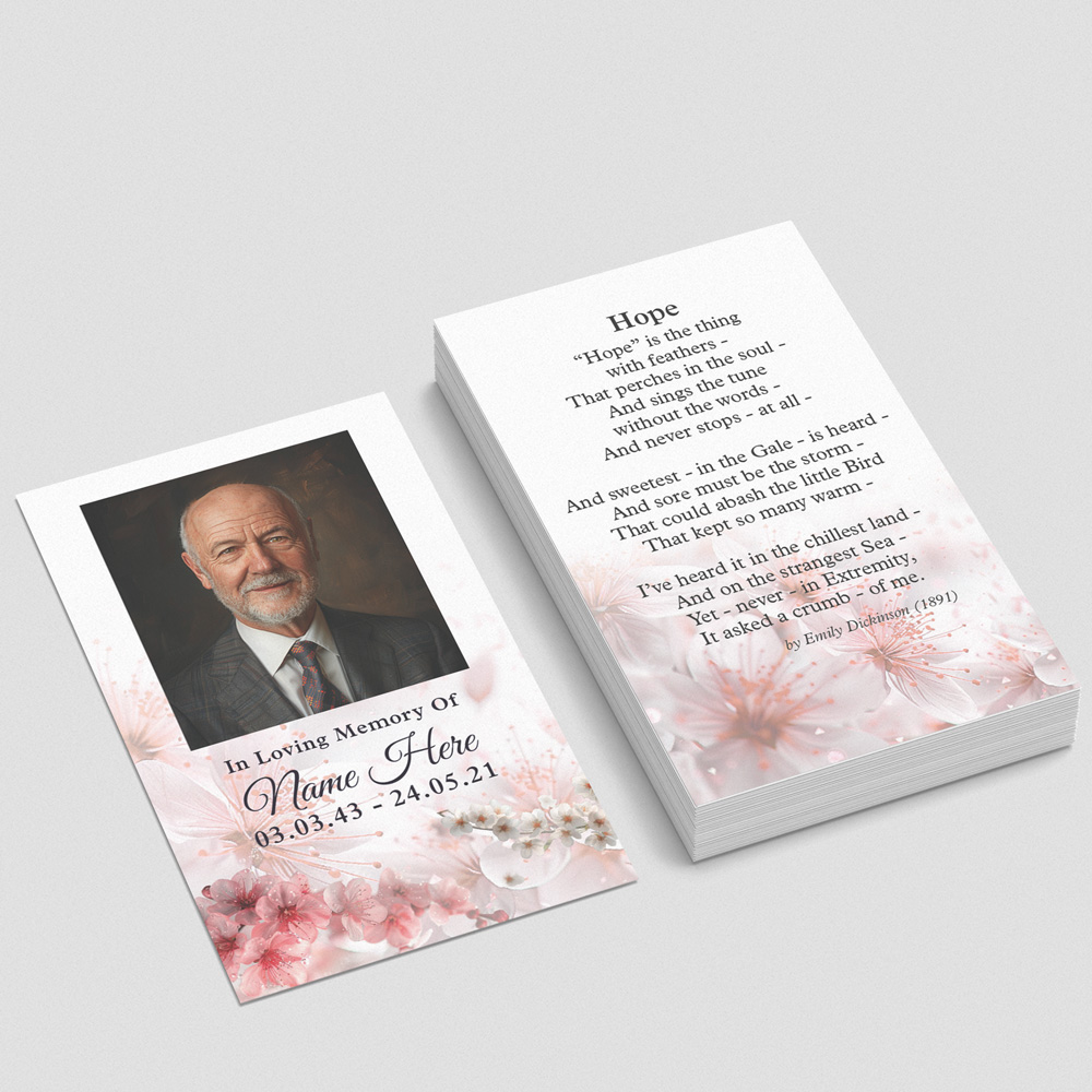 Cherry Blossom memorial card