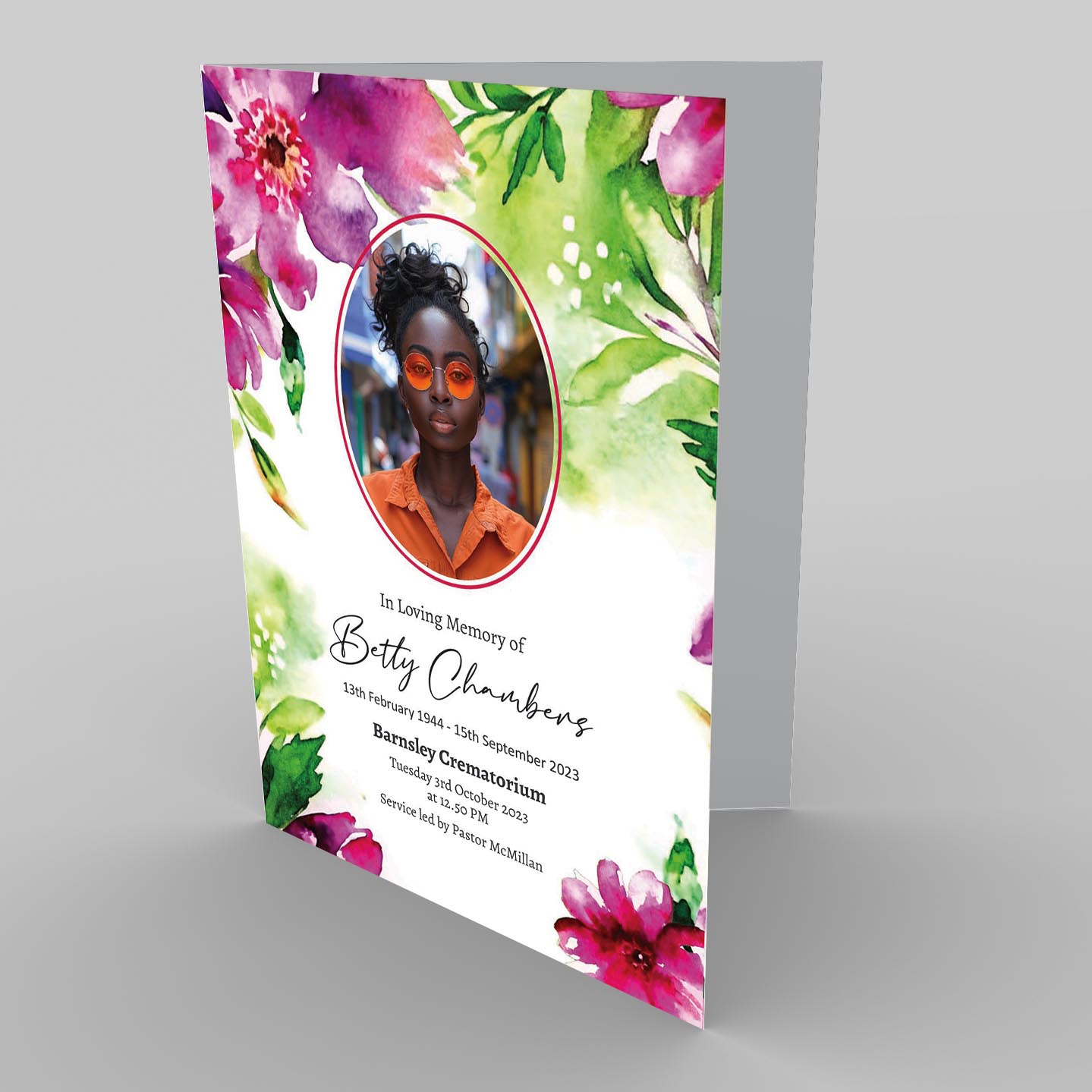 Emotion Watercolours Funeral Order of service