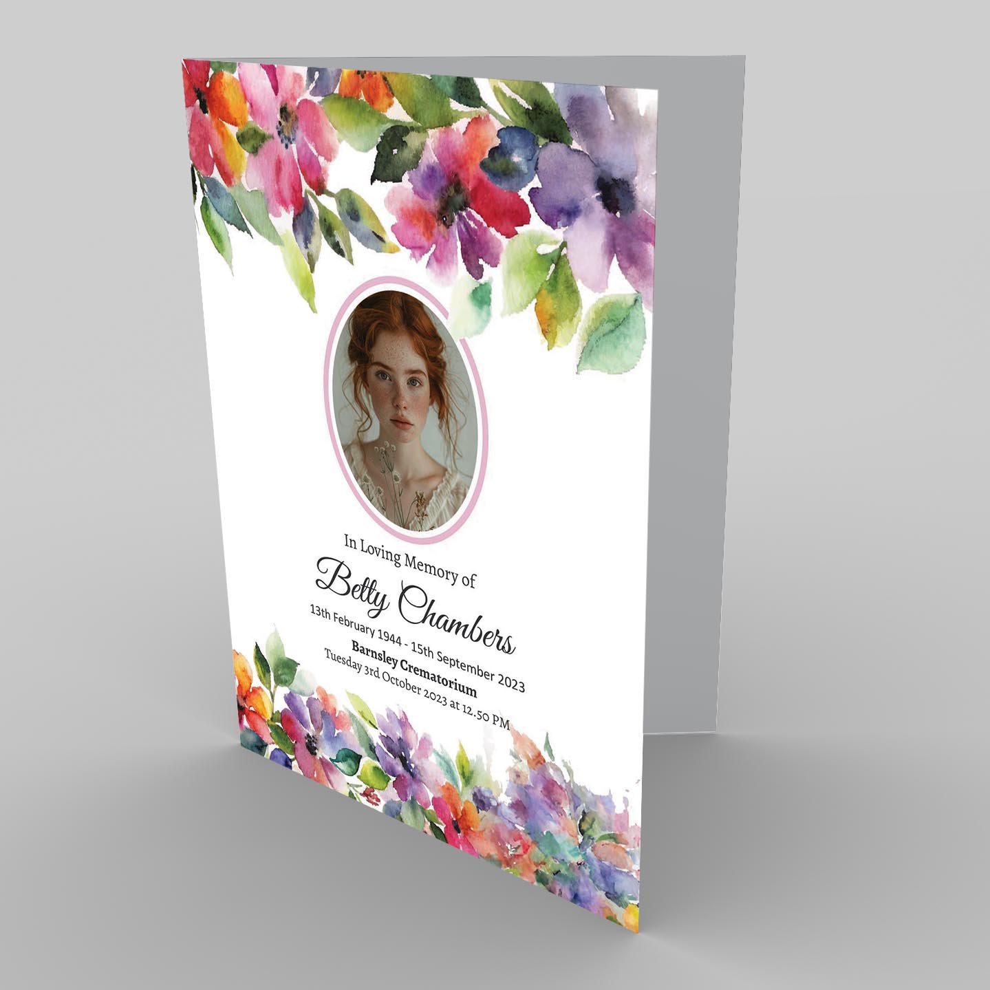 Expressive Watercolour Funeral Order of service
