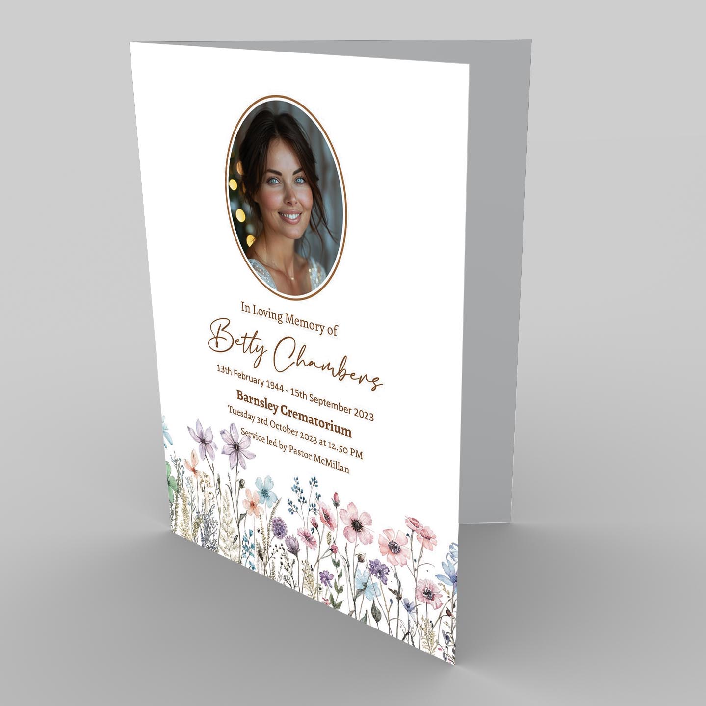 Pastel Wildflower Funeral Order of service