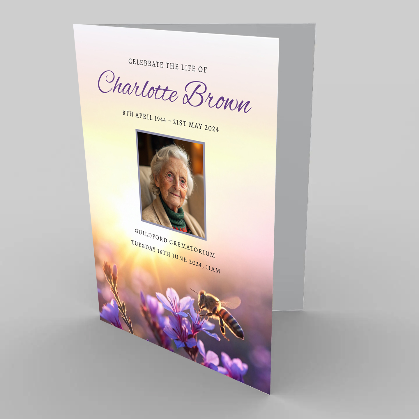 Gentle Bees Funeral Order of Service Template