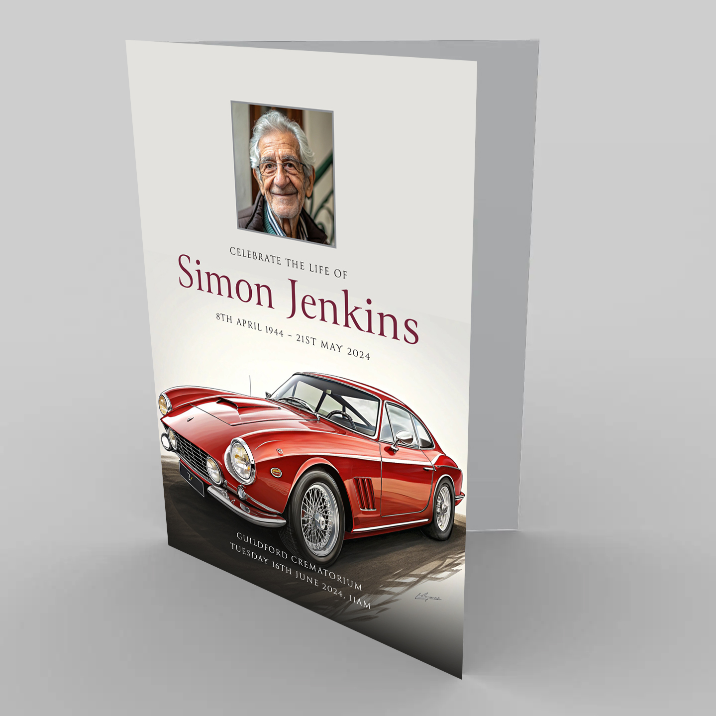 Classic Motors Funeral Order of Service Template