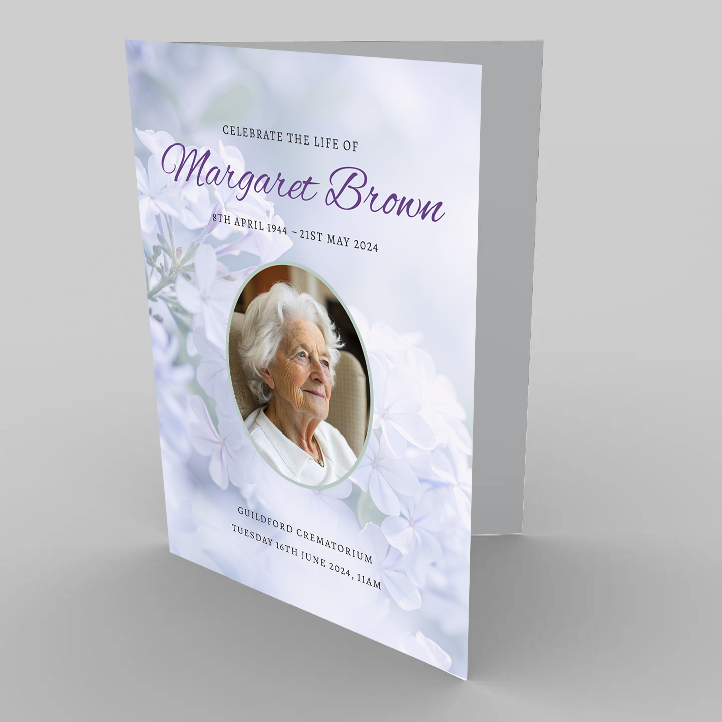 Hyacinth Haze Funeral Order of Service Template