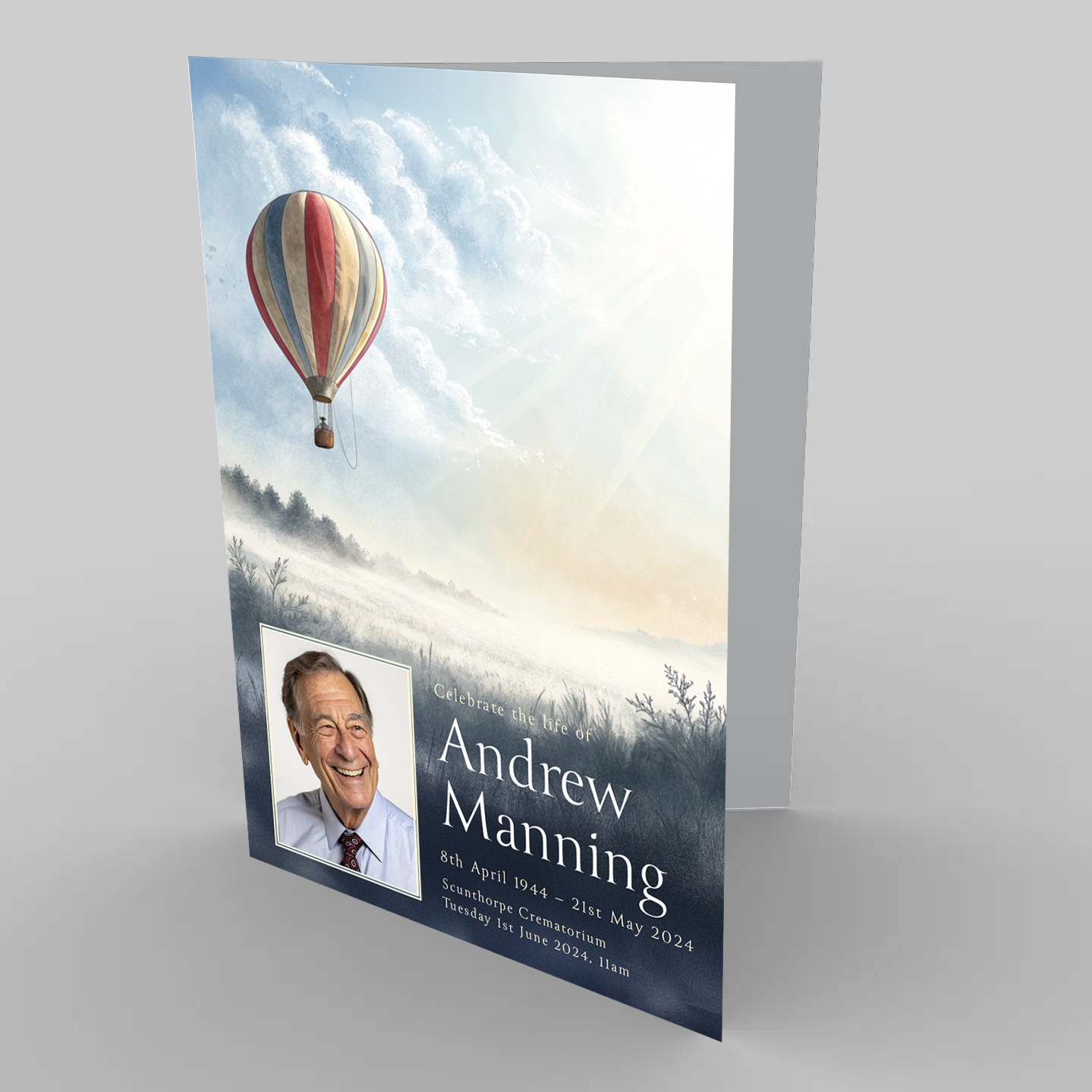 Hot Air Balloon Funeral Order of Service Template