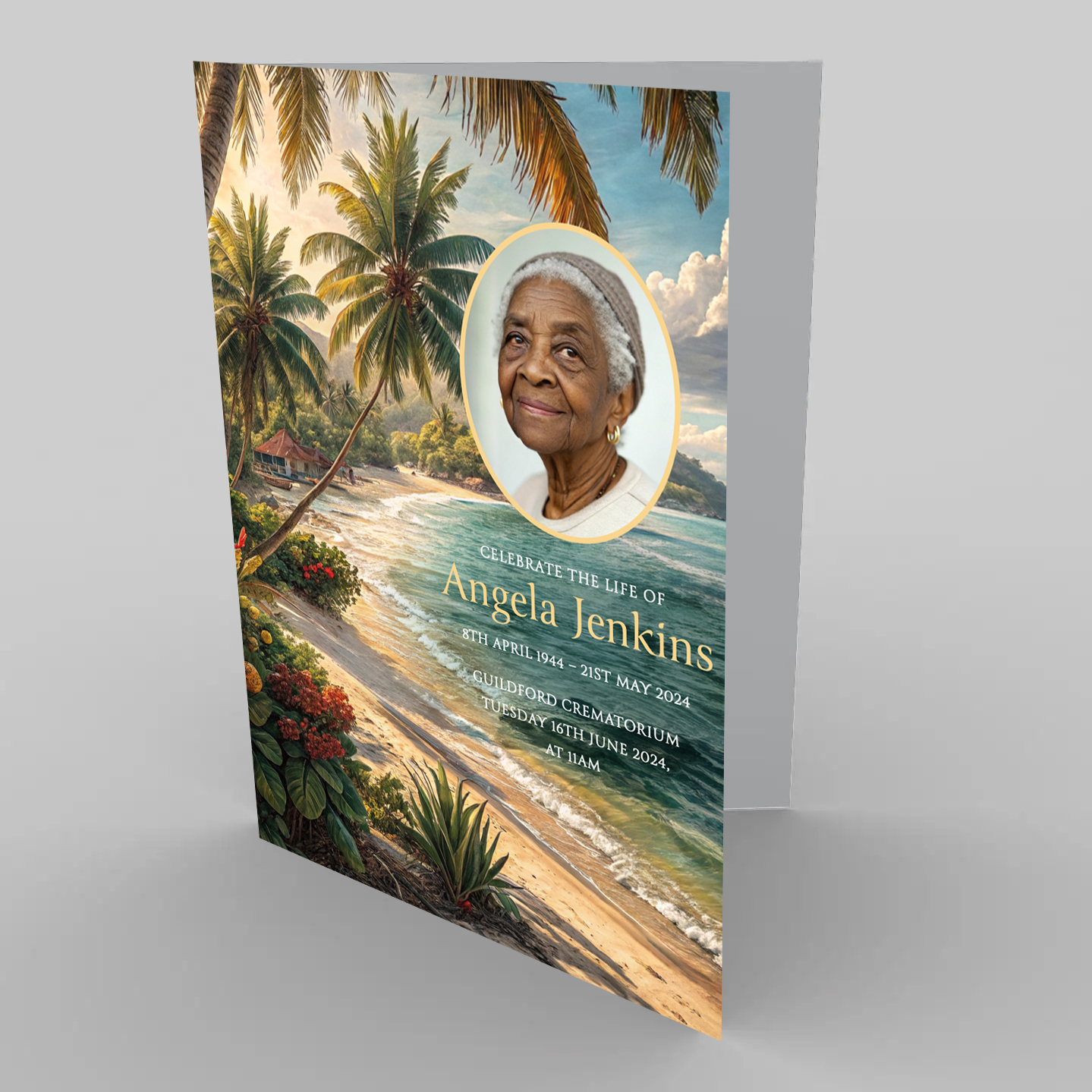Tropical Beaches Funeral Order of Service Template