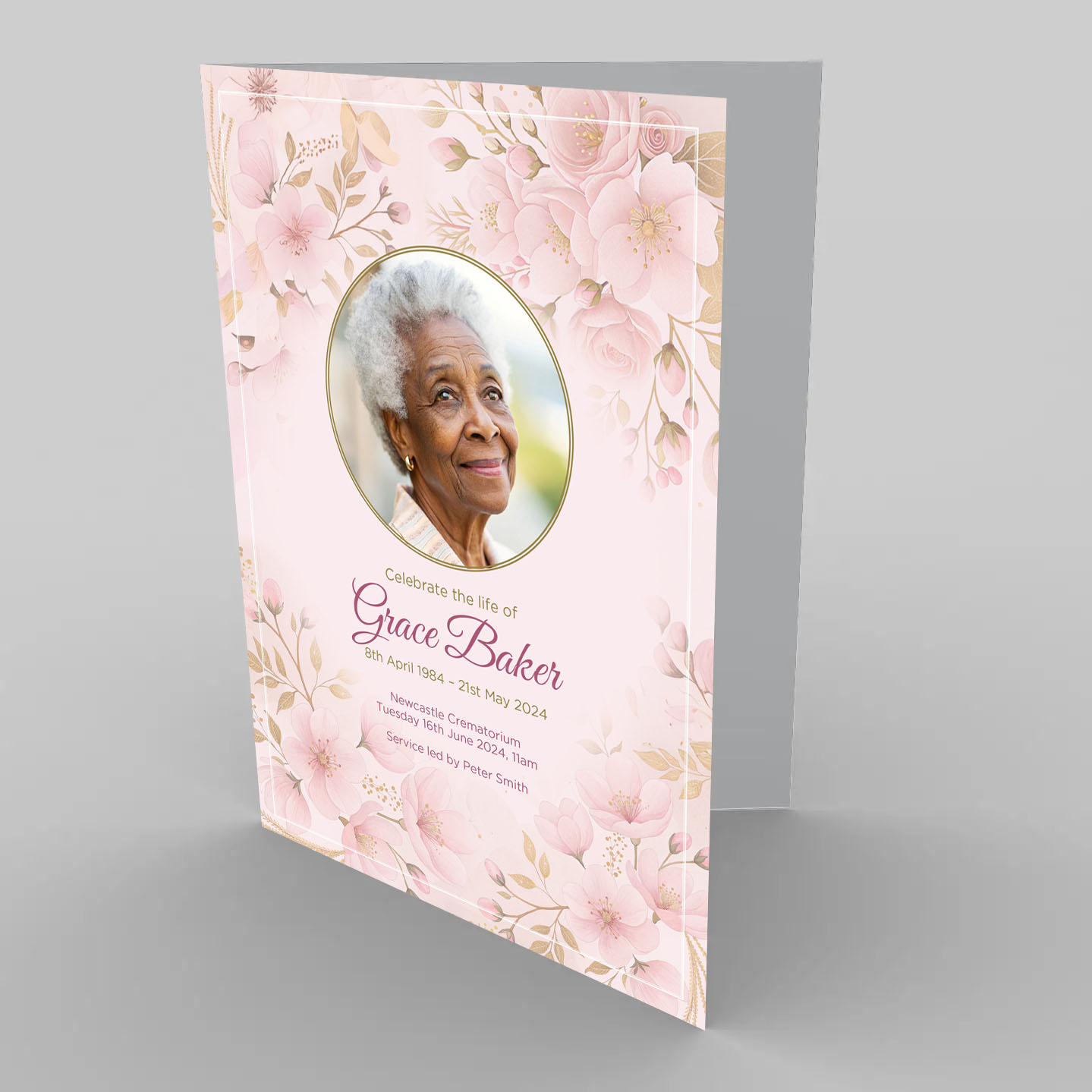 Apple Blossom Funeral Order of Service Template