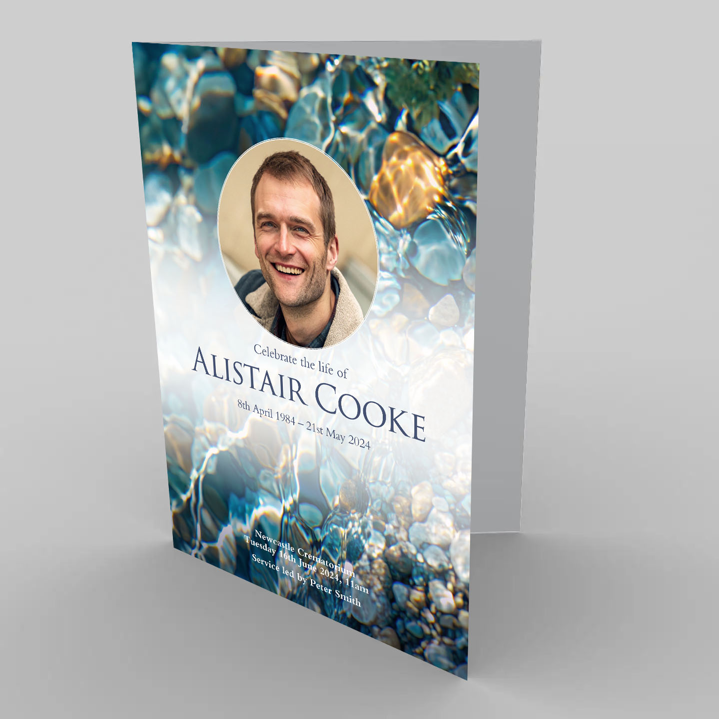 Stones Under Water Funeral Order of Service Template
