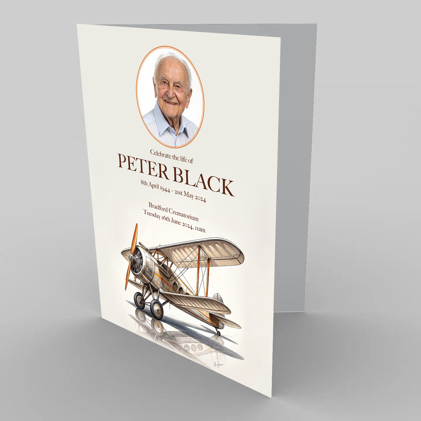 Planes Funeral Order of Service Template