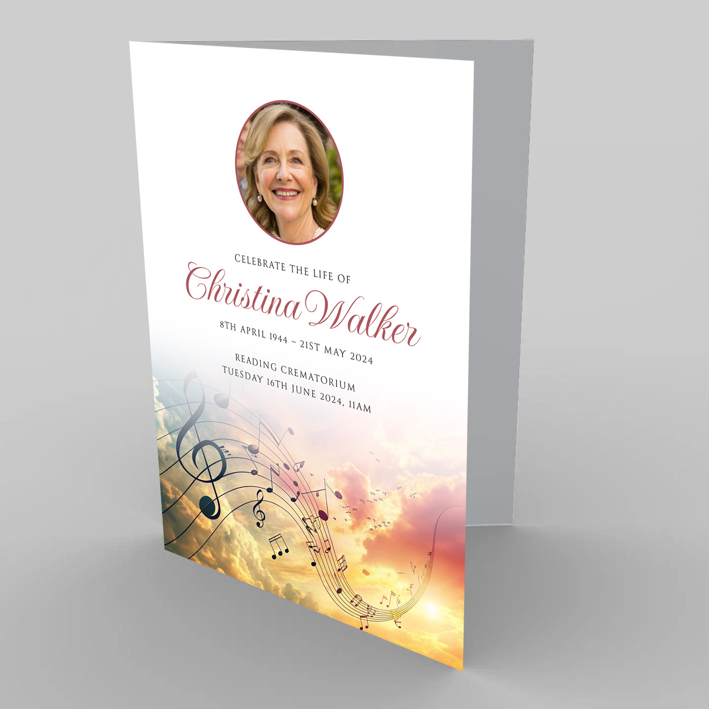 Sunset Music Funeral Order of Service Template