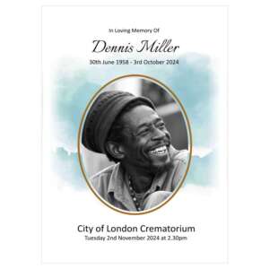 Artistic funeral order of service example