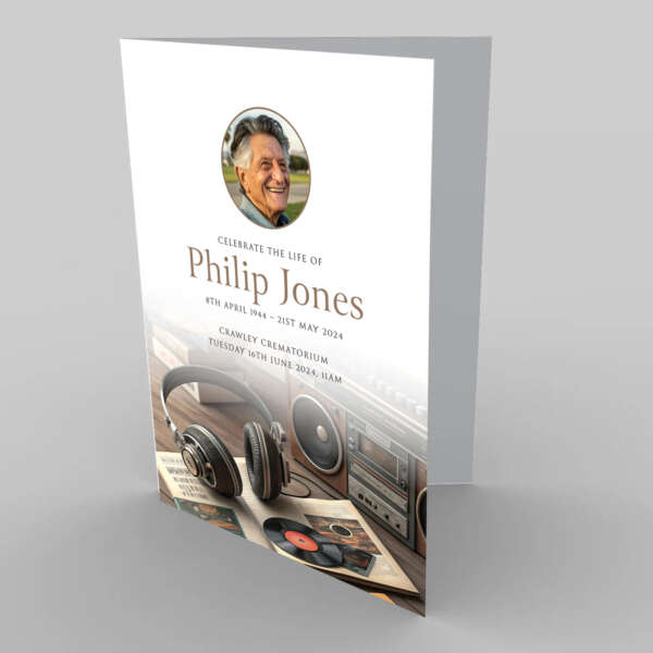 Photo inspiration: Picture Idea: Retro Sound Funeral Order Of Service Printing
