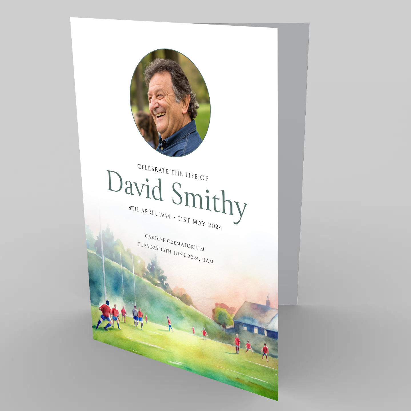 Rugby Game funeral order of service template