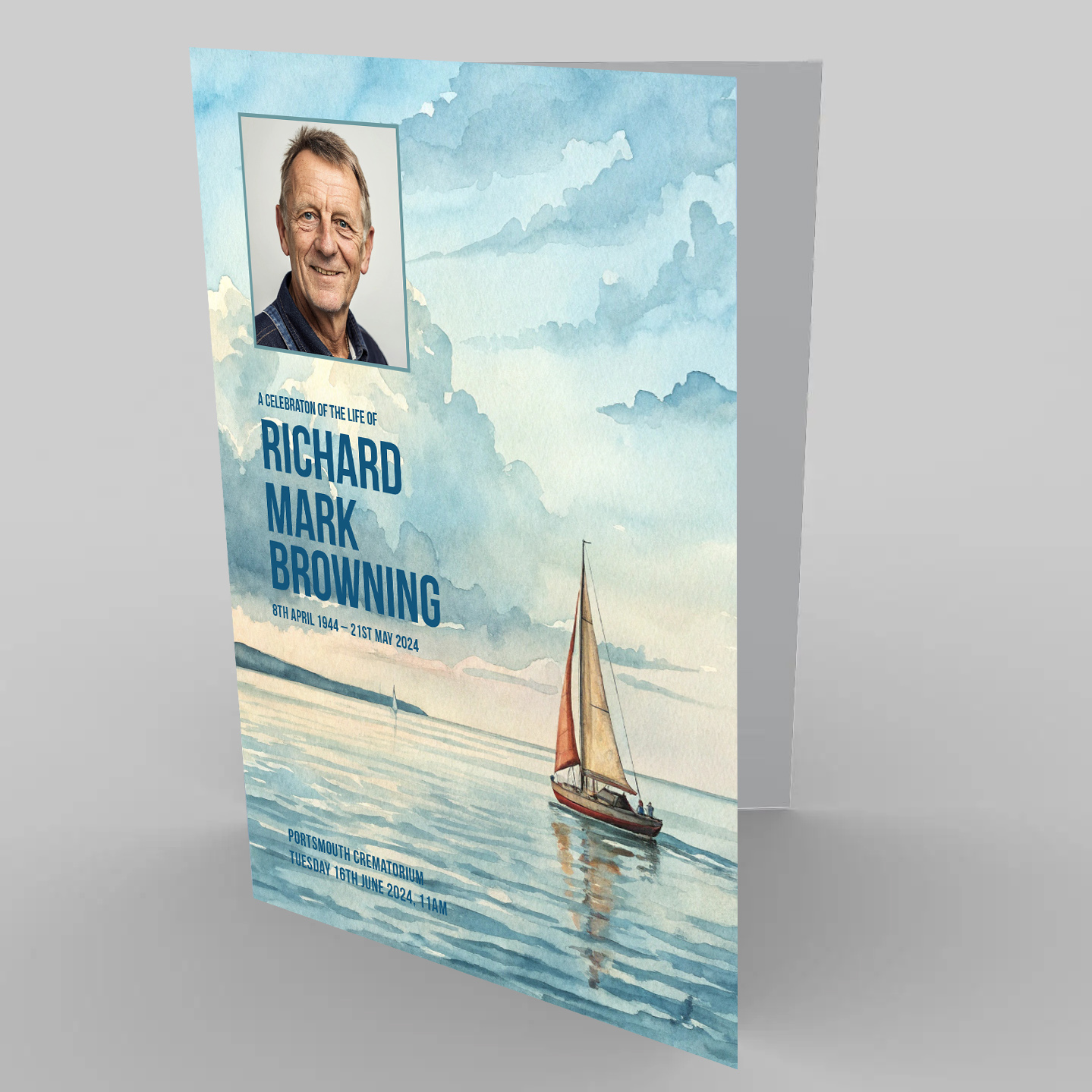 Sailboat funeral order of service template