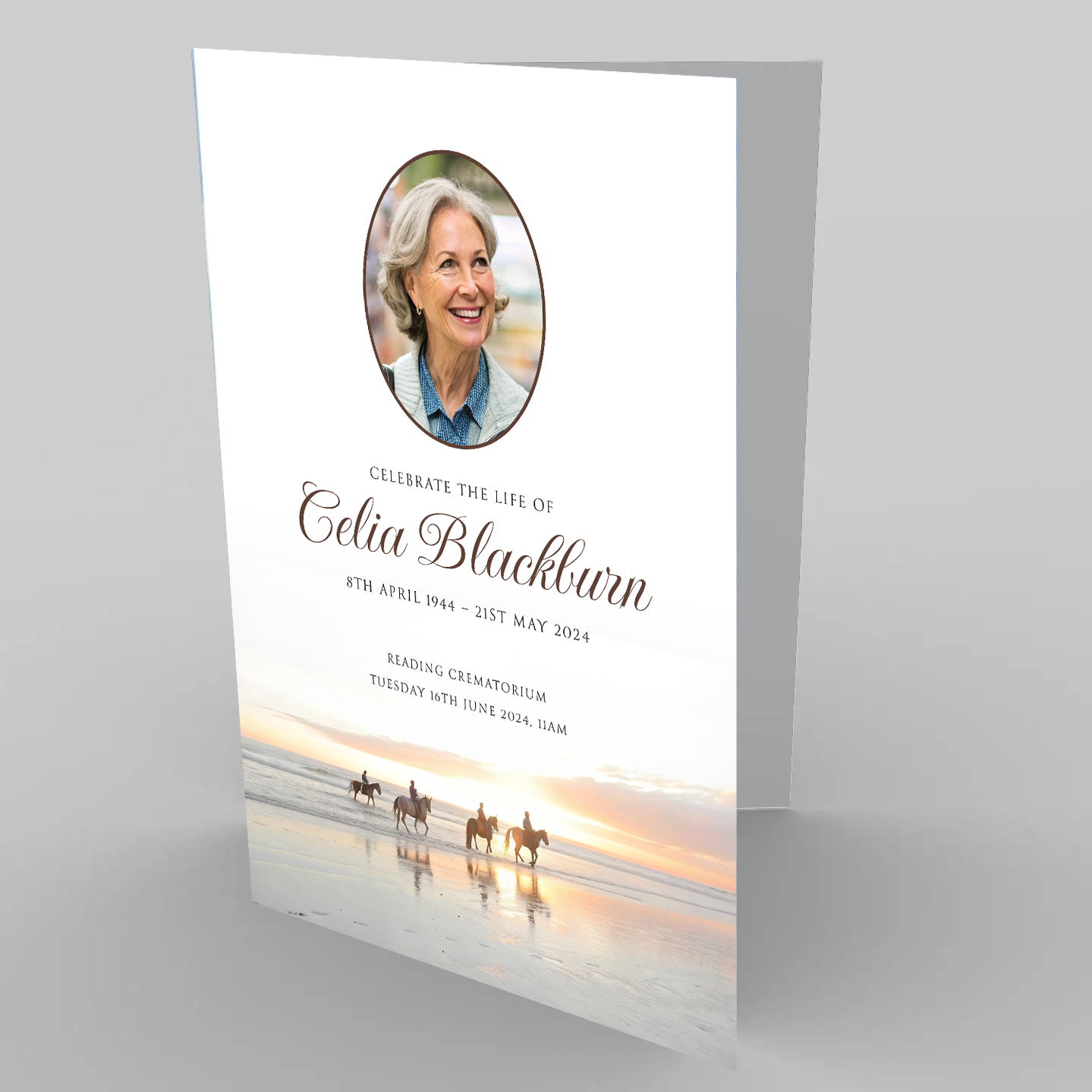 Sunset horses funeral order of service template