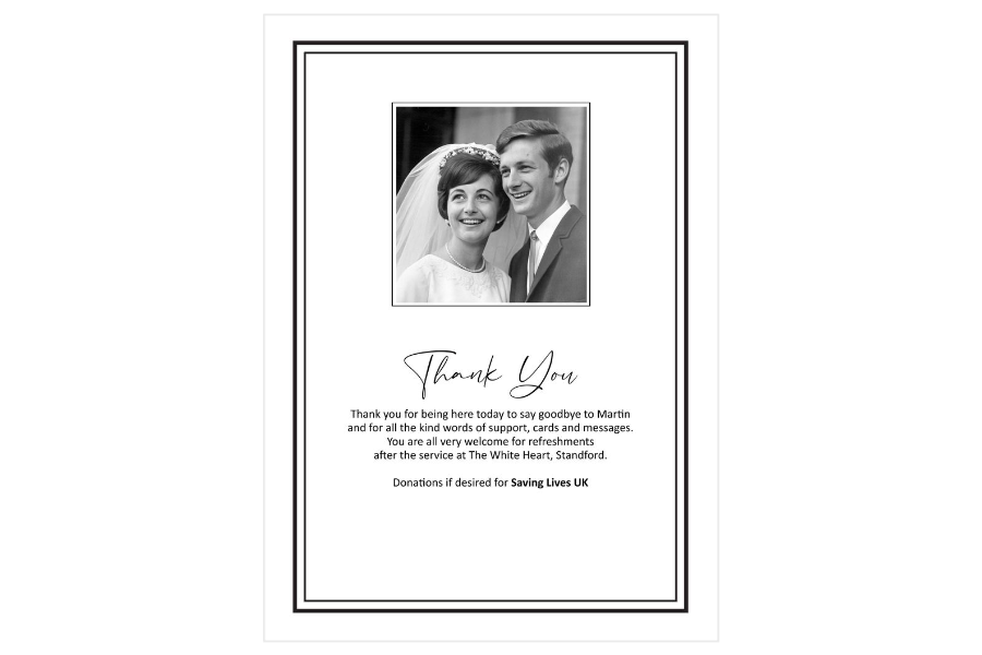 Funeral Order of Service Example : Back Cover Information