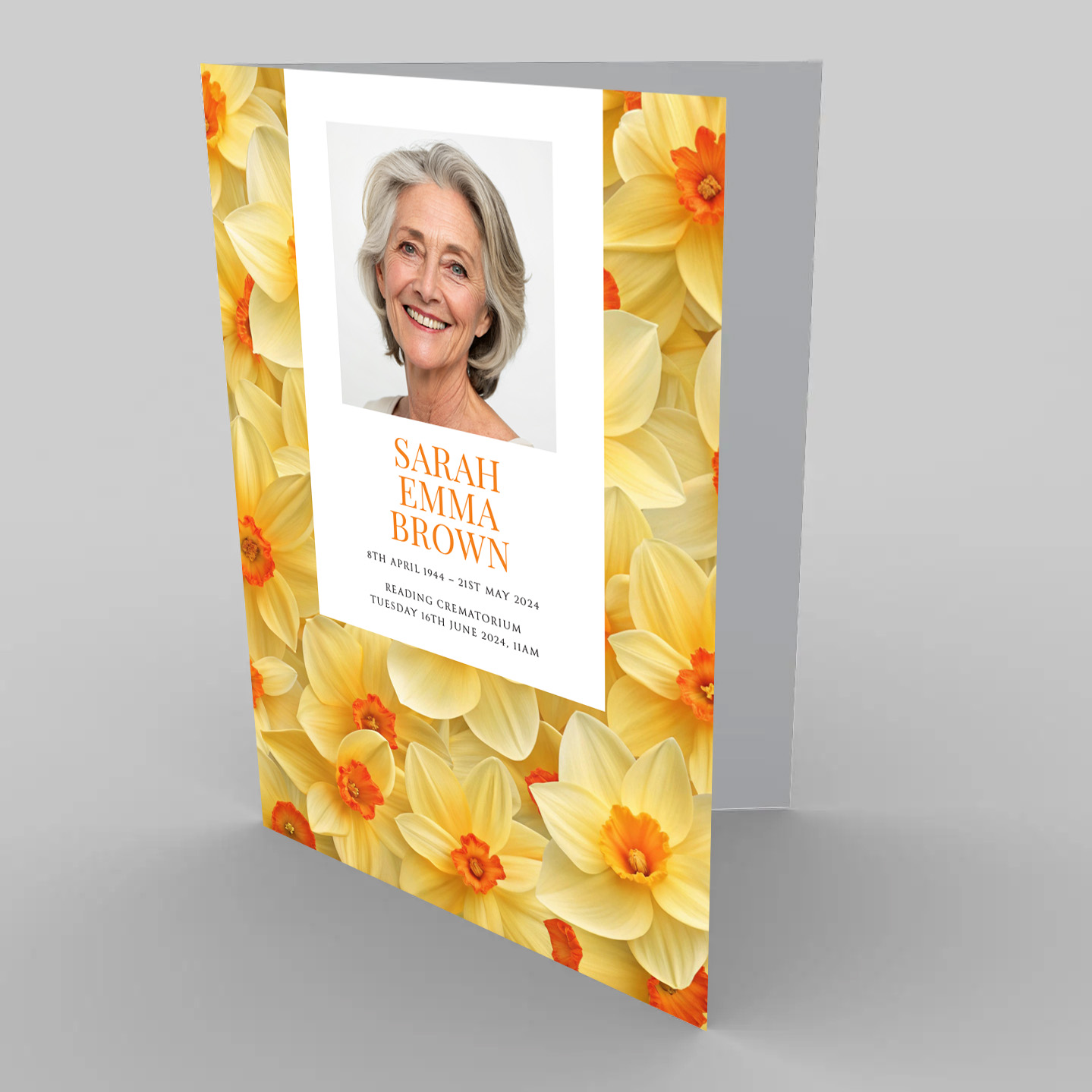Daffodil Collection - Funeral order of service template.