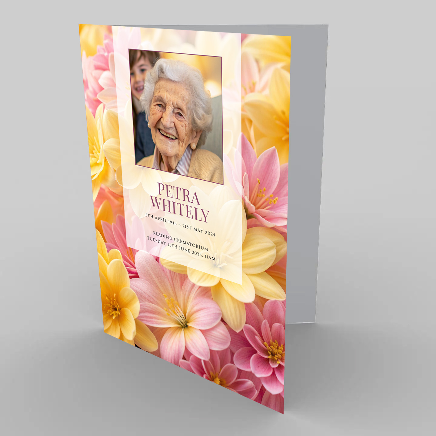 Pastel Blossom Collection - Funeral order of service template.