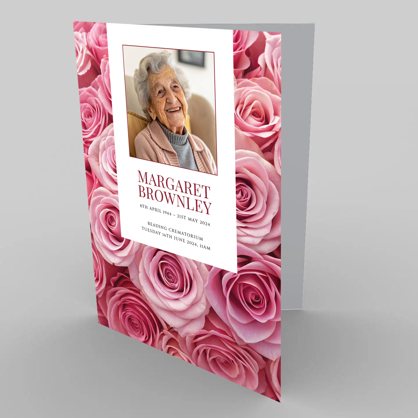 Pink Rose Collection - Funeral Order of Service Template