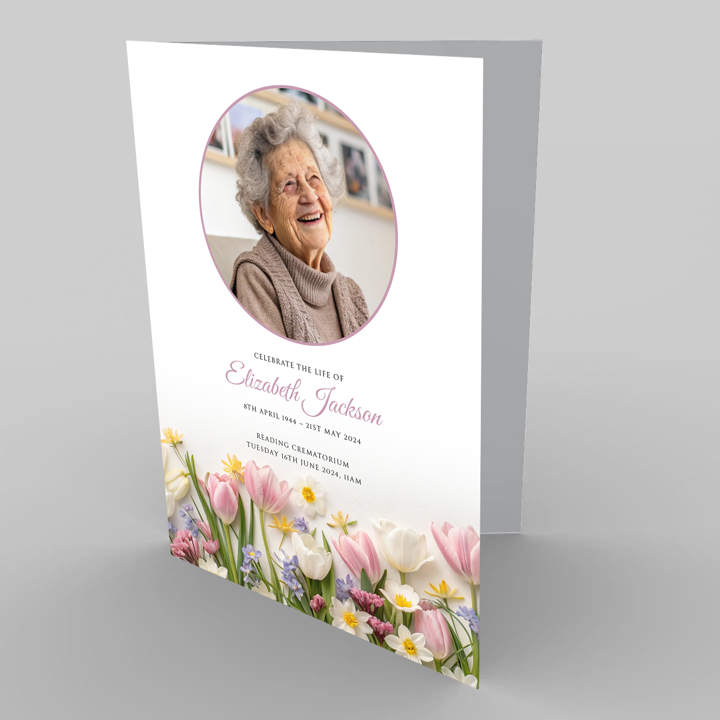 Spring Flowers Funeral Order of Service Design