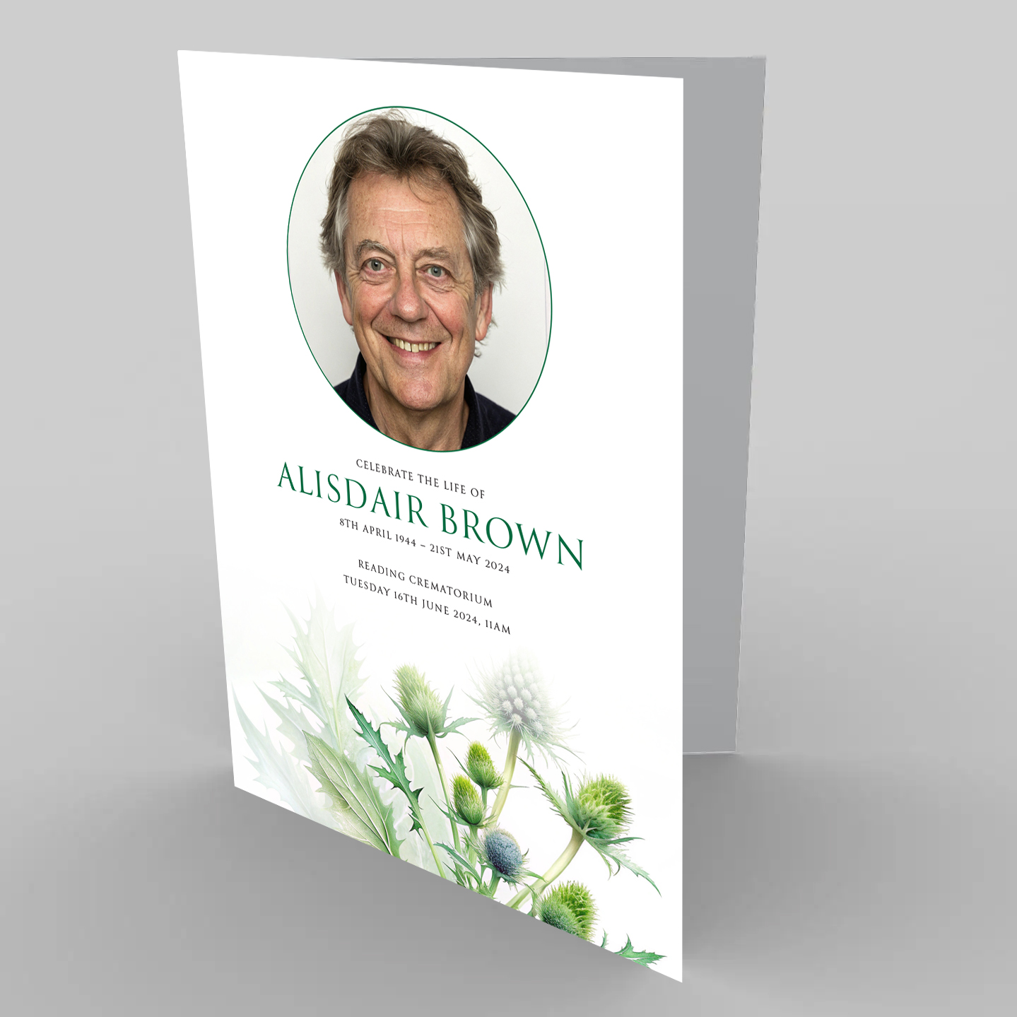 Scottish Thistles Funeral Order of Service Template