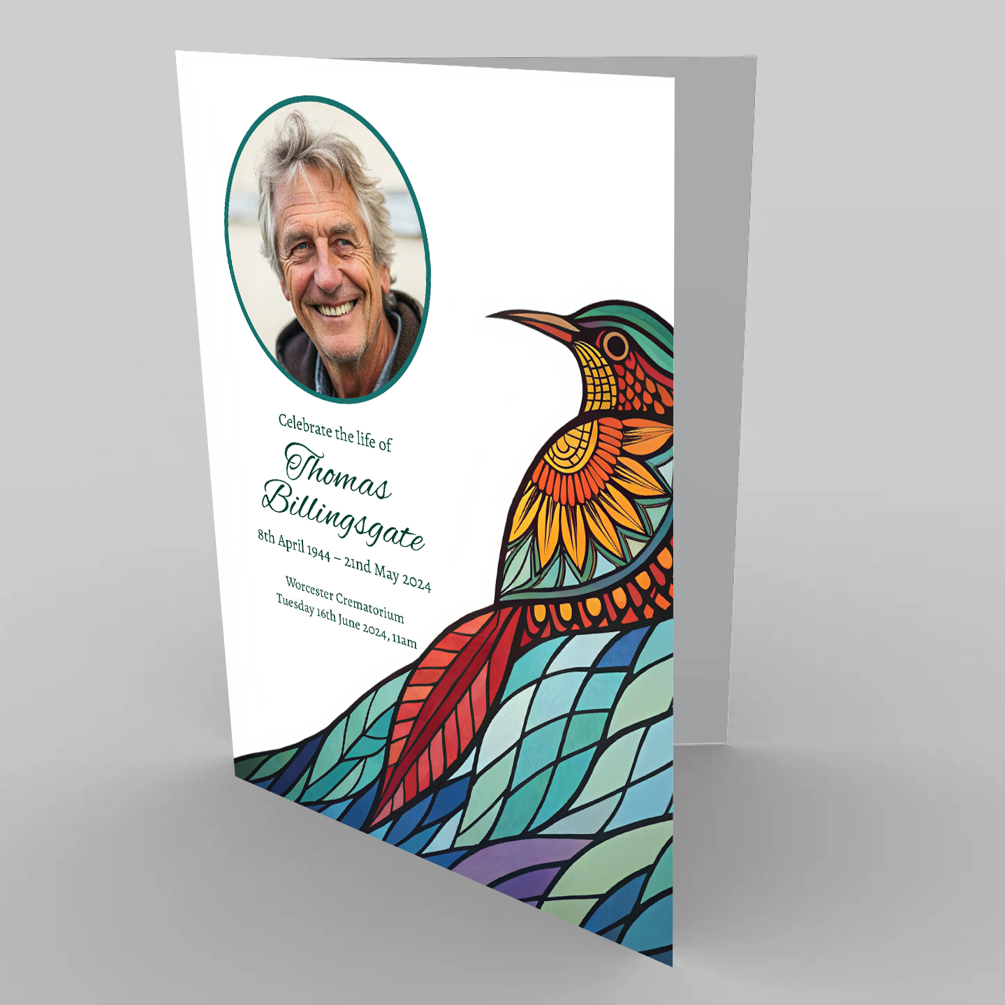 Stained Glass Bird - Order of service template