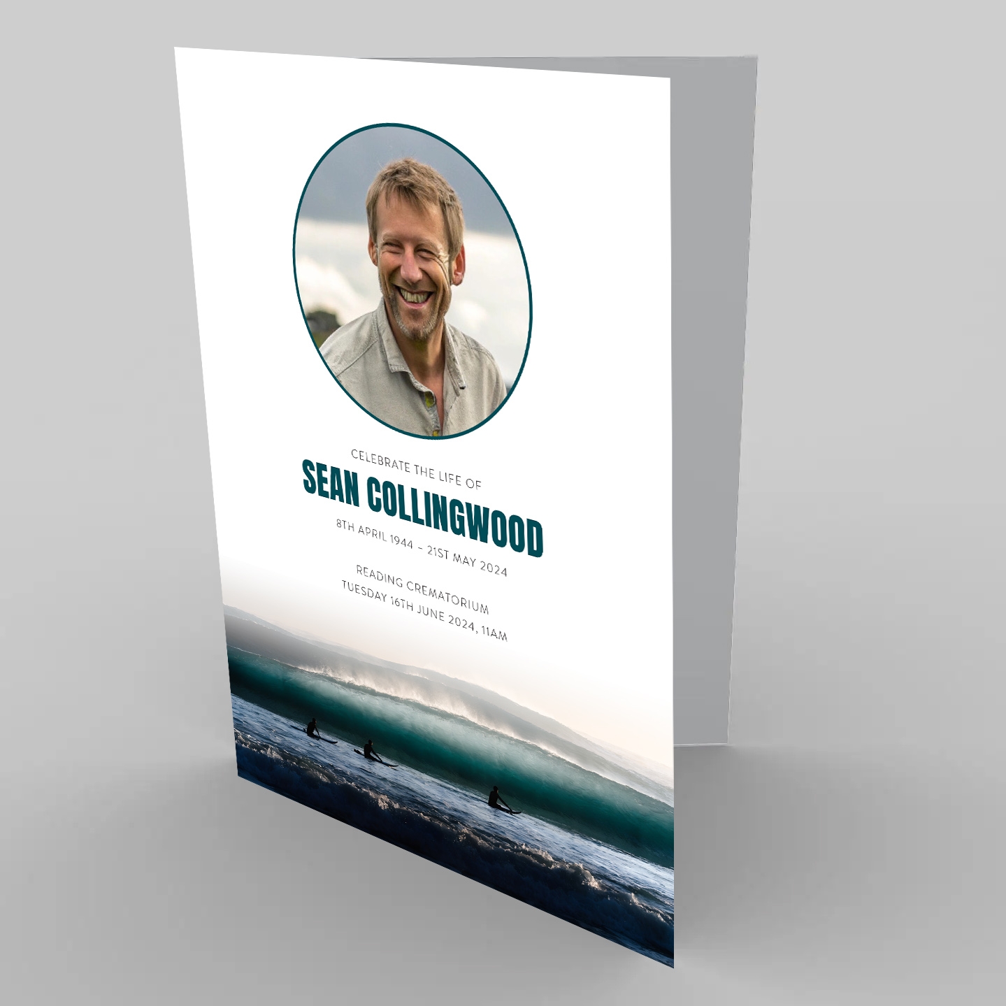 Surfers Wait funeral order of service template